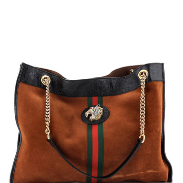 Gucci Rajah Chain Tote Suede Large