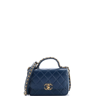 Chanel Chain Infinity Top Handle Bag Quilted Lambskin Mini