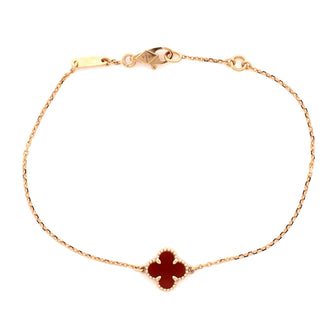 Van Cleef & Arpels Sweet Alhambra Bracelet 18K Rose Gold and Carnelian