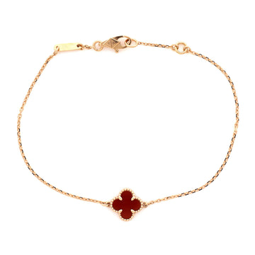 Van Cleef & Arpels Sweet Alhambra Bracelet 18K Rose Gold and Carnelian