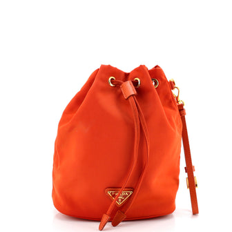Prada Drawstring Bucket Bag Tessuto Small