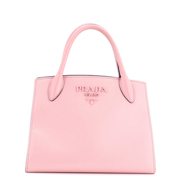 Prada Monochrome Tote Saffiano with City Calf Small
