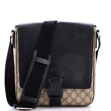 Gucci Buckle Flap Messenger Bag GG Coated Canvas with Leather Medium