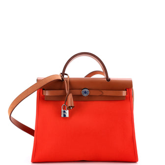Hermes Herbag Zip Leather and Toile 31