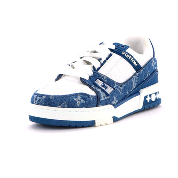Louis Vuitton Women's LV Trainer Sneakers Monogram Empreinte Leather and Monogram Denim