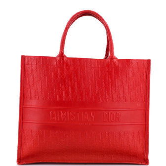 Christian Dior Book Tote Oblique Embossed Calfskin Large