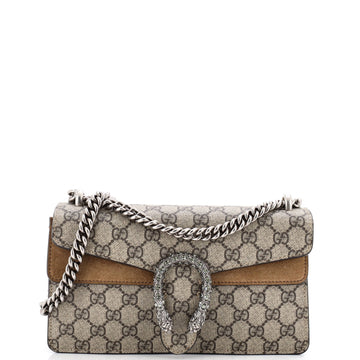 Gucci Dionysus Bag GG Coated Canvas with Crystal Embellished Metal Small