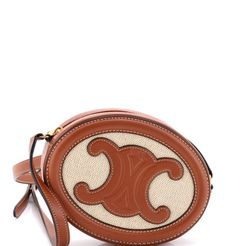 Celine Triomphe Oval Crossbody Bag Canvas and Leather