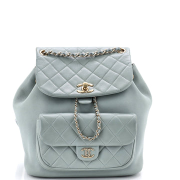 Chanel Duma Drawstring Backpack Quilted Leather Large
