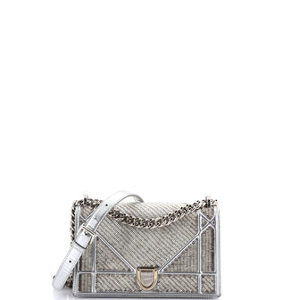 Christian Dior Diorama Flap Bag Beaded Leather Small