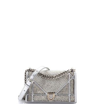 Christian Dior Diorama Flap Bag Beaded Leather Small