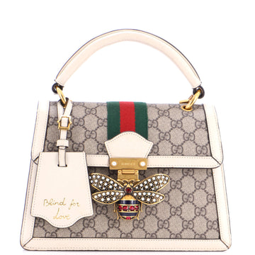 Gucci Queen Margaret Top Handle Bag GG Coated Canvas with Leather Small