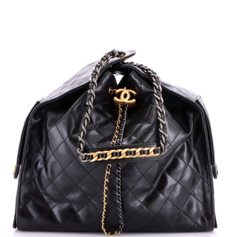 Chanel 25 Hobo Bag Quilted Shiny Crumpled Calfskin Medium