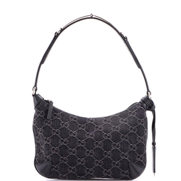 Gucci Horsebit Slim Shoulder Bag GG Denim with Leather Small