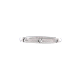 Van Cleef & Arpels Tendrement Etoiles Wedding Band Ring Platinum with 3 Diamonds 2.5mm