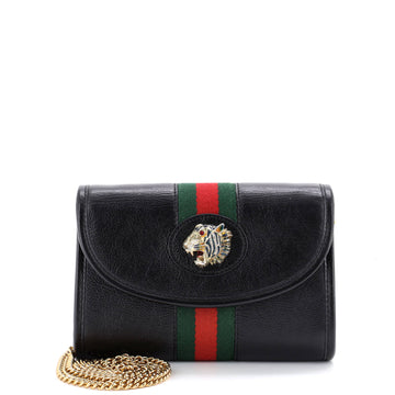 Gucci Rajah Web Chain Shoulder Bag Leather Mini
