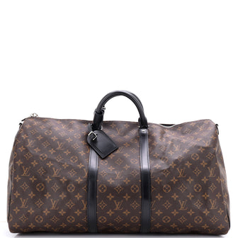 Louis Vuitton Keepall Bandouliere Bag Macassar Monogram Canvas 55