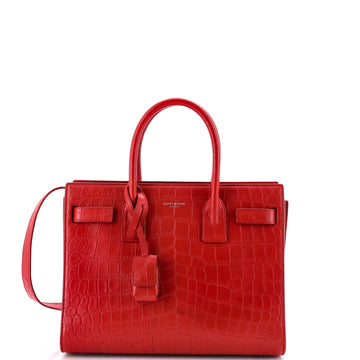 Saint Laurent Sac de Jour NM Bag Crocodile Embossed Leather Baby