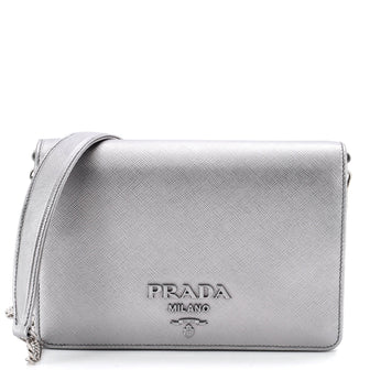 Prada Chain Wallet Crossbody Saffiano Leather