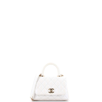 Chanel Coco Top Handle Bag Quilted Caviar Extra Mini