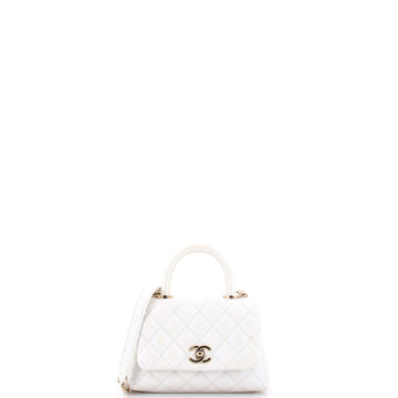Chanel Coco Top Handle Bag Quilted Caviar Extra Mini
