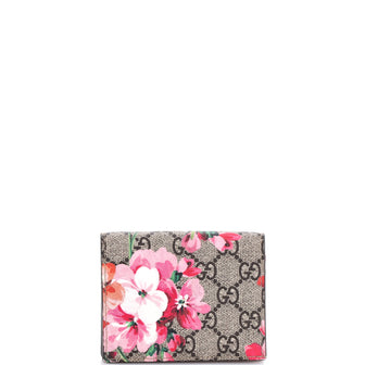 Gucci French Flap Wallet Blooms Print GG Coated Canvas