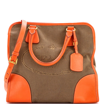 Convertible Tote Canvas and Saffiano Leather Large