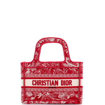 Christian Dior Book Tote Embroidered Canvas Mini