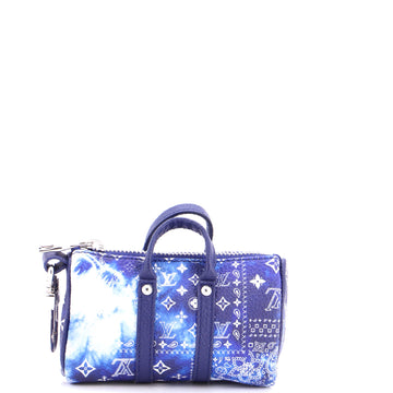 Louis Vuitton Mini Keepall Bag Charm And Key Holder Limited Edition Monogram Bandana Leather