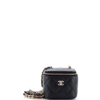 Chanel Tiny CC Link Vanity Case with Chain Quilted Caviar Mini
