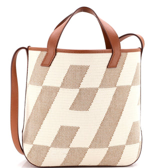 Hermes Cabas H en Biais Tote Canvas with Leather 27