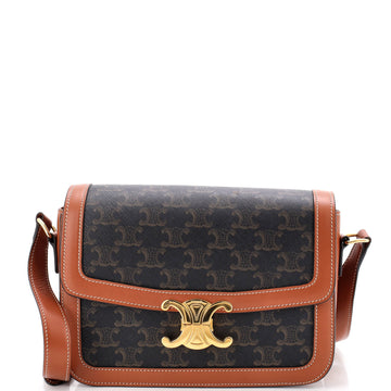 Celine Triomphe Shoulder Bag Triomphe Coated Canvas Medium