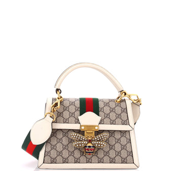 Gucci Queen Margaret Top Handle Bag GG Coated Canvas with Leather Small