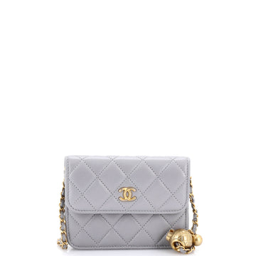 Chanel Pearl Crush Flap Clutch with Chain Quilted Lambskin Mini