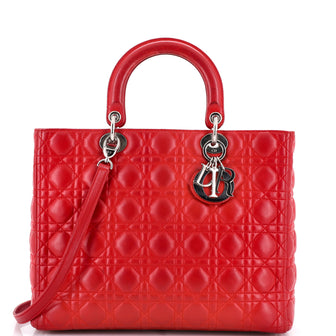 Christian Dior Lady Dior Bag Cannage Quilt Lambskin Large