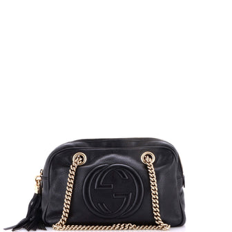 Gucci Soho Chain Zip Shoulder Bag Leather Small