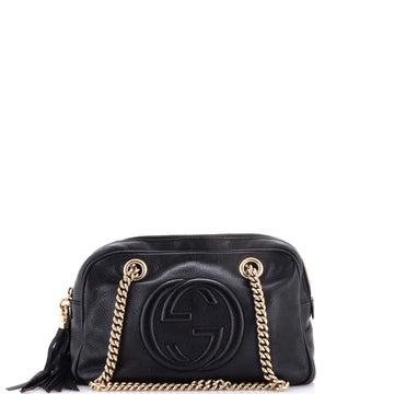 Gucci Soho Chain Zip Shoulder Bag Leather Small