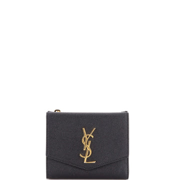 Saint Laurent Uptown Compact Flap Wallet Leather