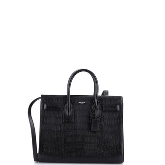 Saint Laurent Sac de Jour NM Bag Crocodile Embossed Leather Small