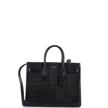 Saint Laurent Sac de Jour NM Bag Crocodile Embossed Leather Small