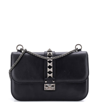 Valentino Garavani Glam Lock Shoulder Bag Leather Medium