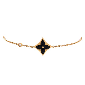Louis Vuitton Idylle Monogram Chain Bracelet 18K Yellow Gold and Onyx with Diamond