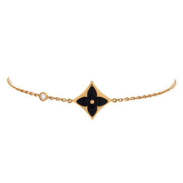Louis Vuitton Idylle Monogram Chain Bracelet 18K Yellow Gold and Onyx with Diamond