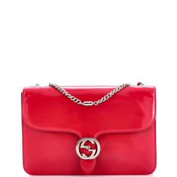 Gucci Interlocking Shoulder Bag Patent Medium