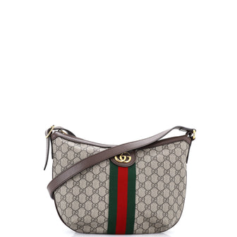Gucci Ophidia Half Moon Hobo GG Coated Canvas Small