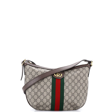 Gucci Ophidia Half Moon Hobo GG Coated Canvas Small