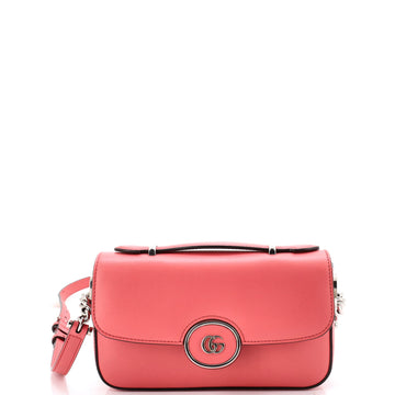Gucci Petite GG Flap Shoulder Bag Leather Mini