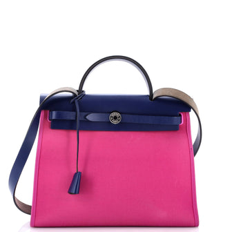 Hermes Herbag Zip Leather and Toile 31