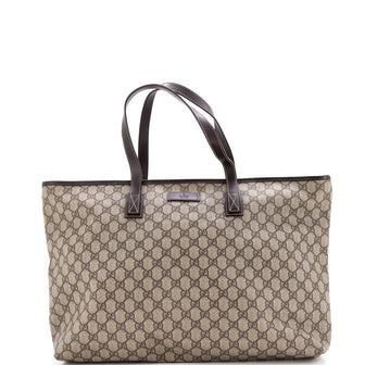 Gucci Plus Tote GG Coated Canvas with Leather Large