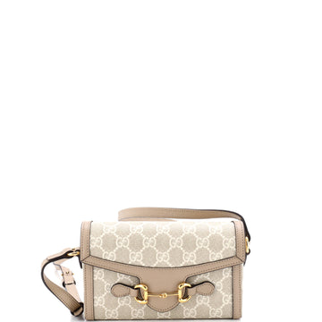 Gucci Horsebit 1955 Flap Crossbody Bag GG Coated Canvas Mini